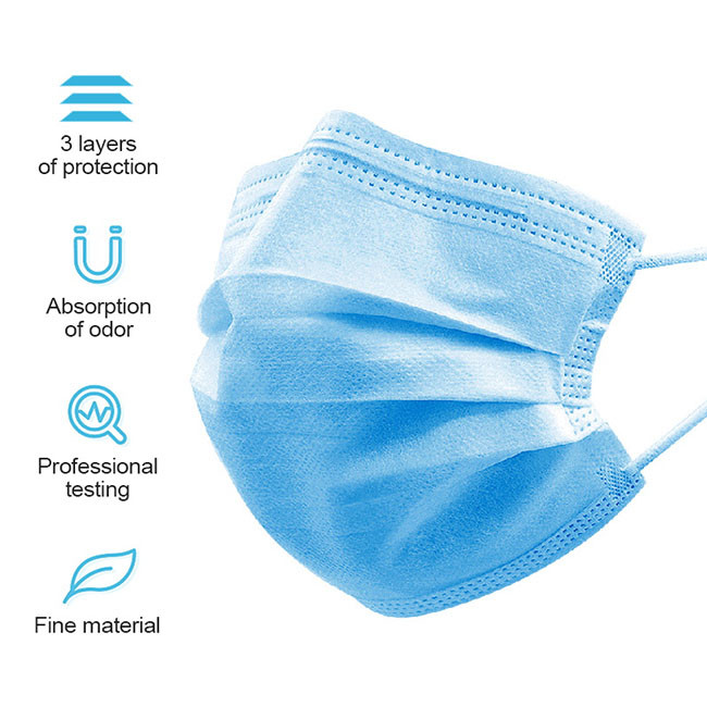 Breathable 처분할 수 있는 외과 가면 탄력 있는 귀 반복을 가진 3개 가닥